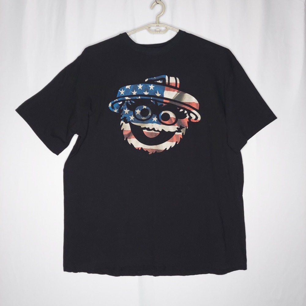 Sesame‎ Street Oscar Grouch USA Graphic T-Shirt Tee Mens Unisex 3XL Short Sleeve